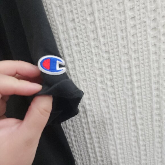 Vintage Champion blue tag logo tee black shirt 70s Oversized Logo Size XXL - Picture 5 of 11